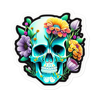 Candy Skull with Flowers Decal