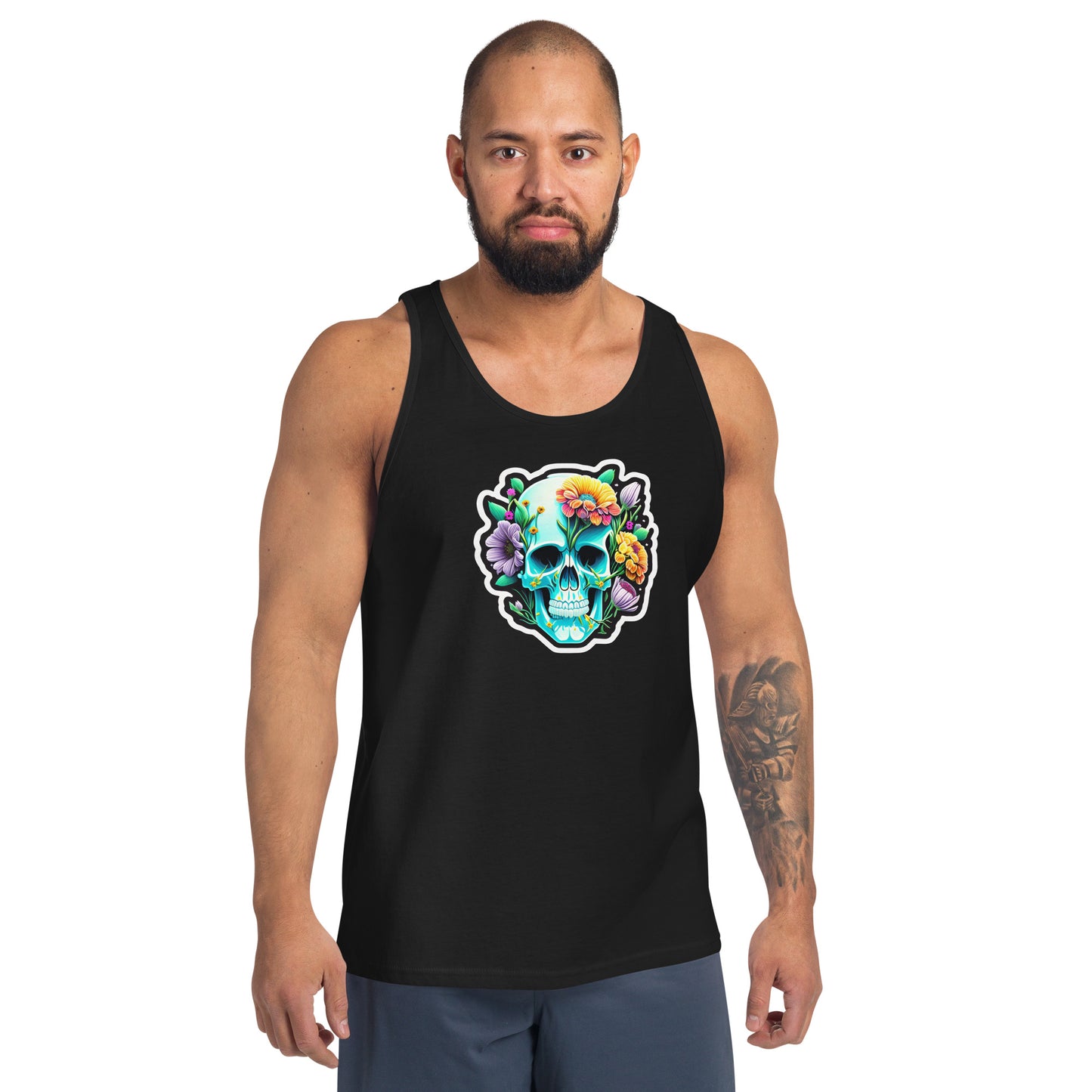 Candy Skull with Flowers Tank