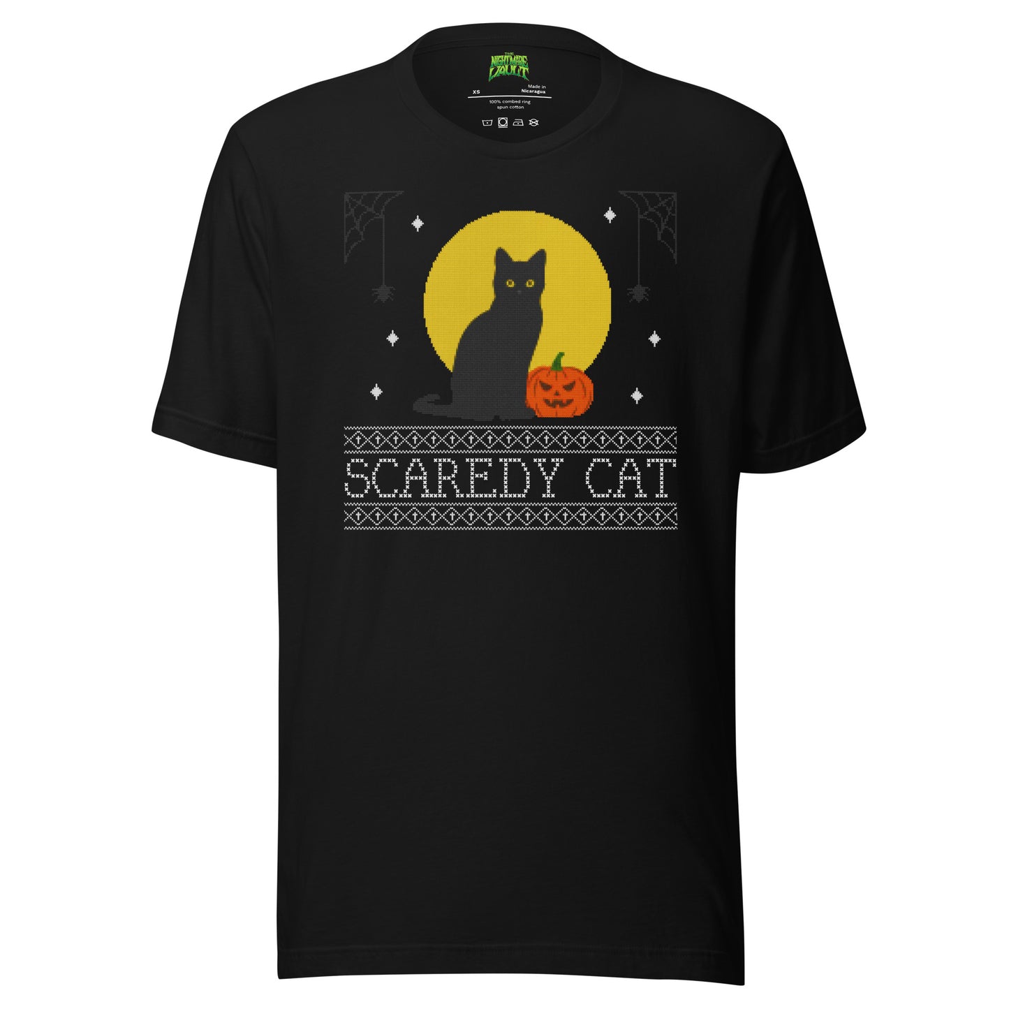 Scaredy Cat Cross-Stitch tee